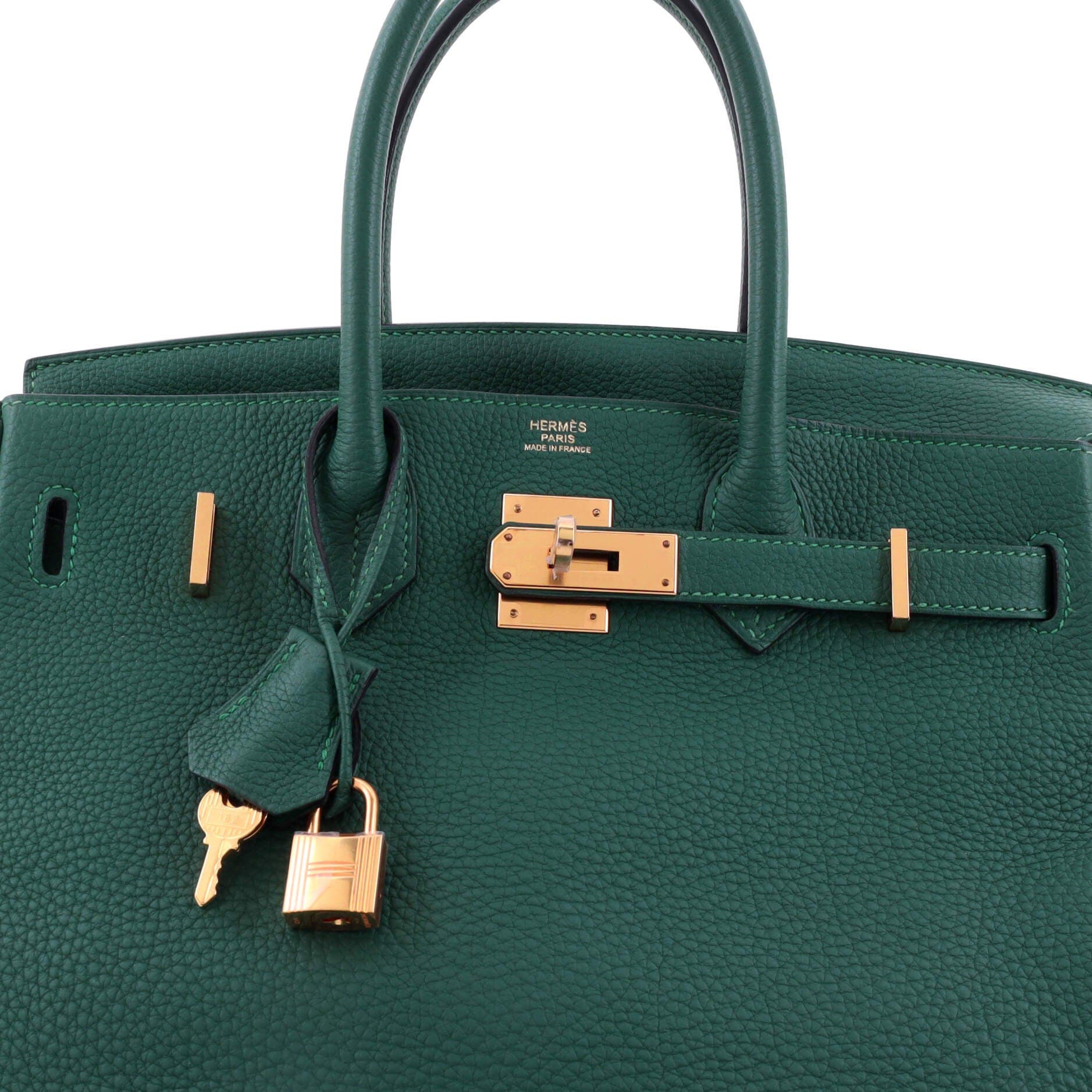 Birkin Handbag Green Togo with Gold Hardware 30, Alternate, color, Green