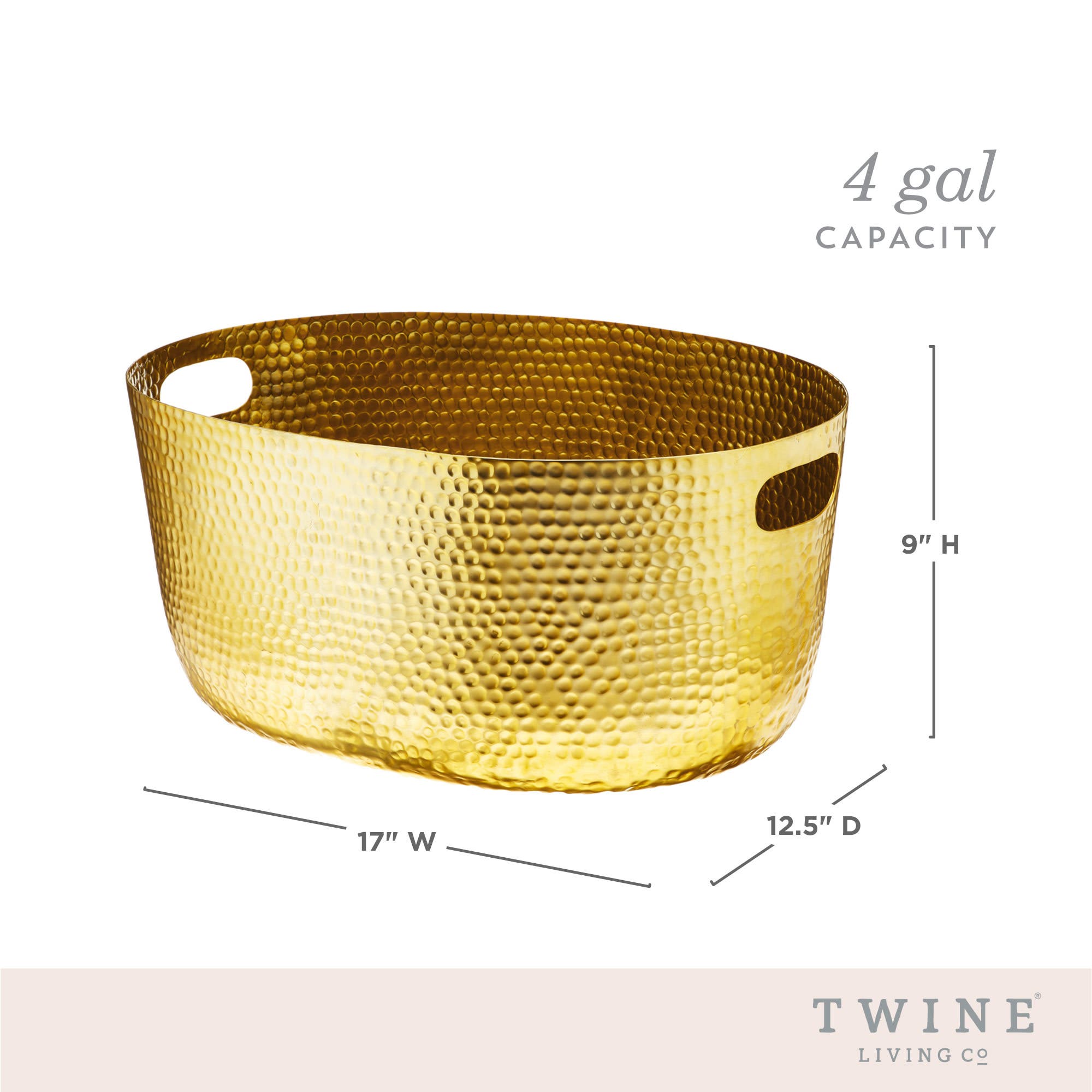 Twine Hammered Metal Tub - Thumbnail 5
