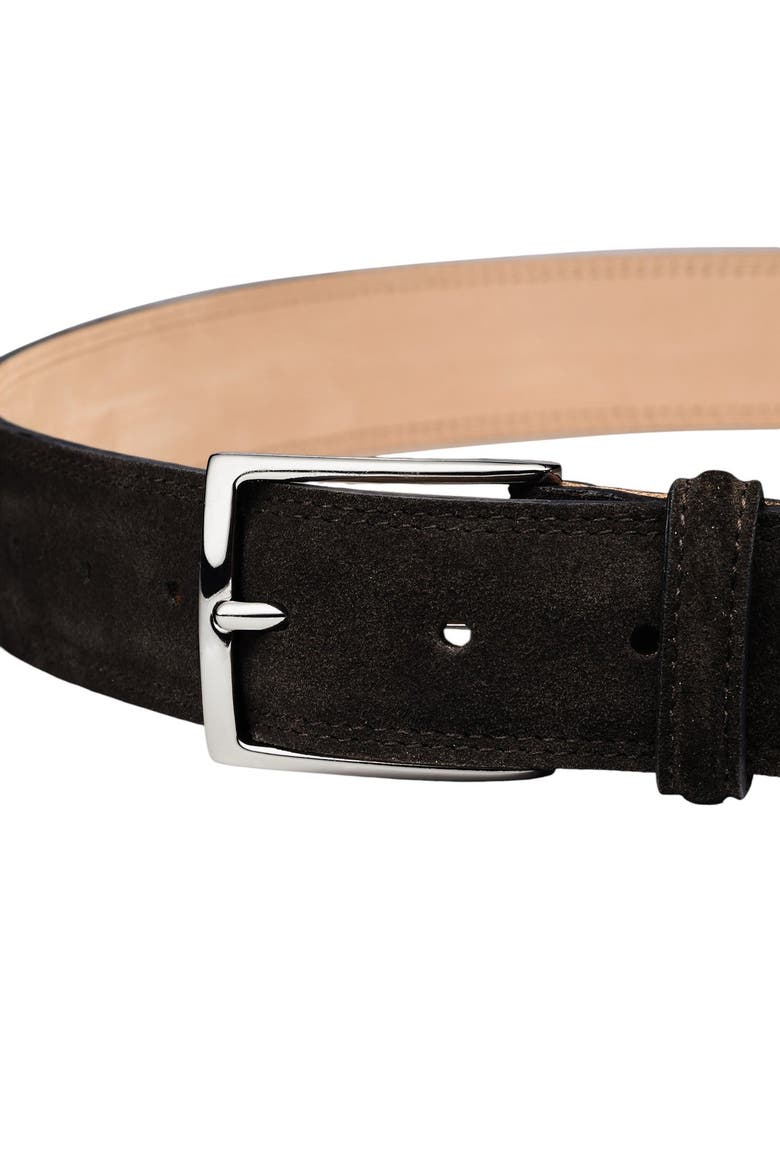 Suede Leather Belt, Main, color, Dark Chocolate