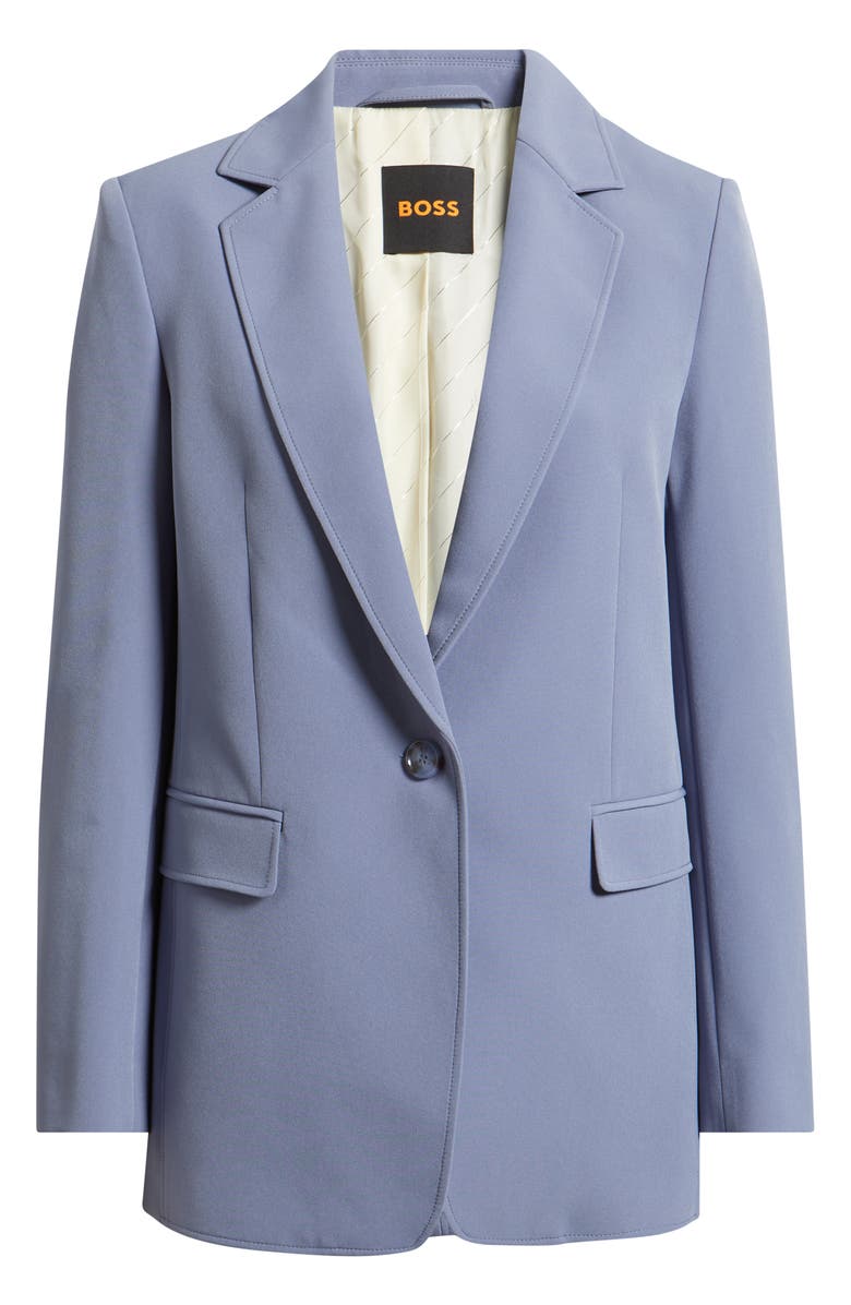 BOSS Orange Jabla One-Button Crepe Blazer, Alternate, color, Bright Blue