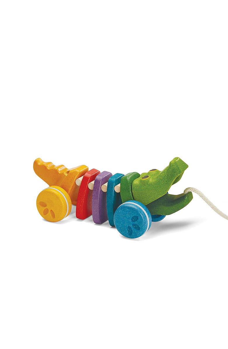 PlanToys<sup>®</sup> Rainbow Alligator Pull Toy, Main, color, Assorted
