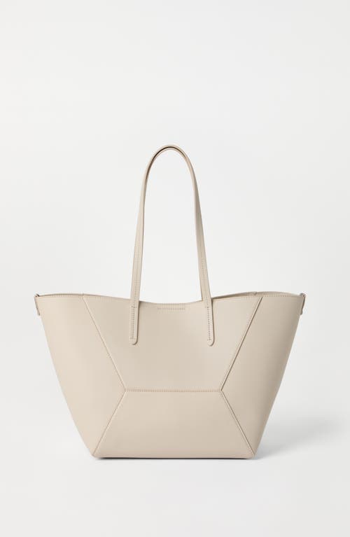 Brunello Cucinelli Calfskin Small Bc Duo Bag In White