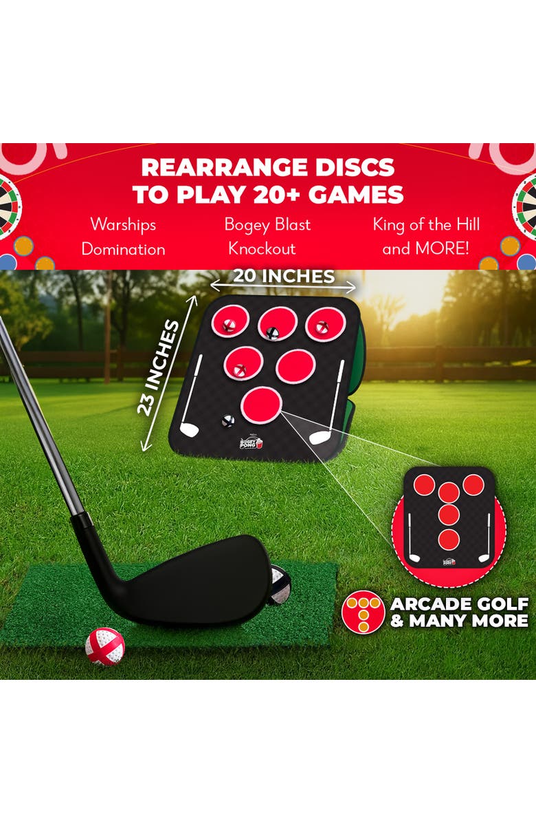 Swooc Games Bogey Pong | 3-in-1 Backyard Pong Golf Game Set, Alternate, color, Green