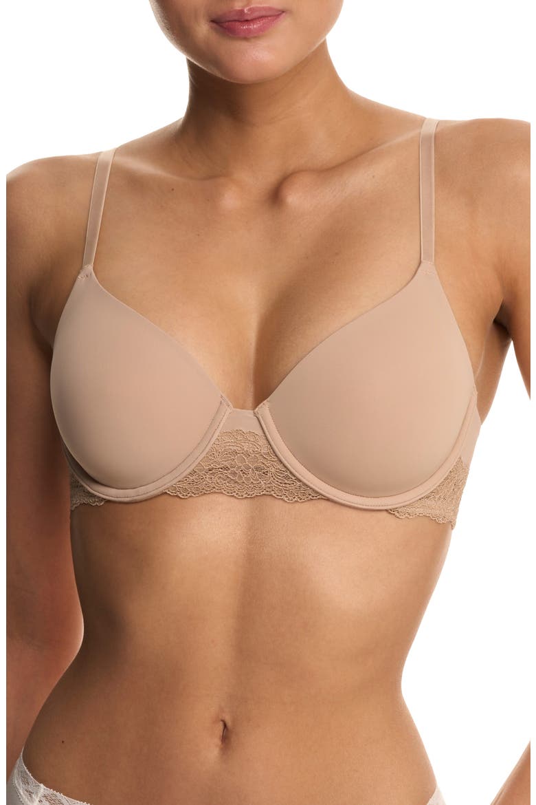 Beyond Perfect Lace Underwire T-Shirt Bra, Main, color, CAFE