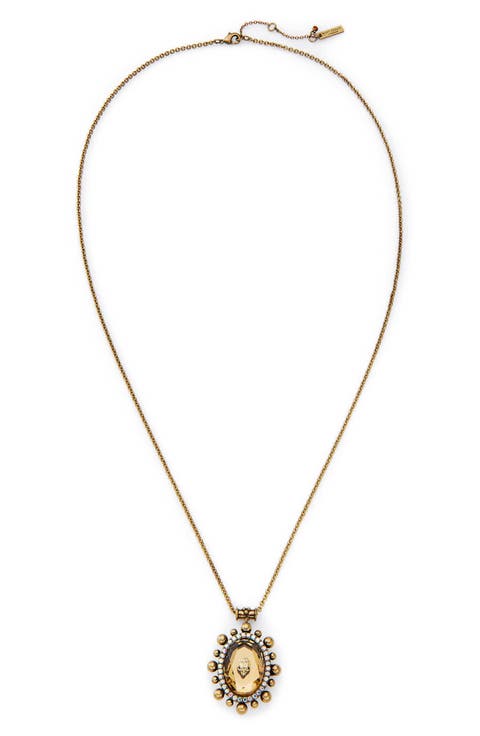 Eagle Head Crystal Locket Necklace