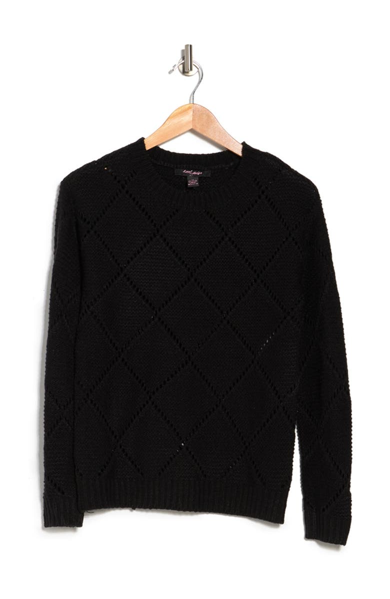 Love By Design Diamond Stitch Crew Neck Sweater, Alternate, color, 
