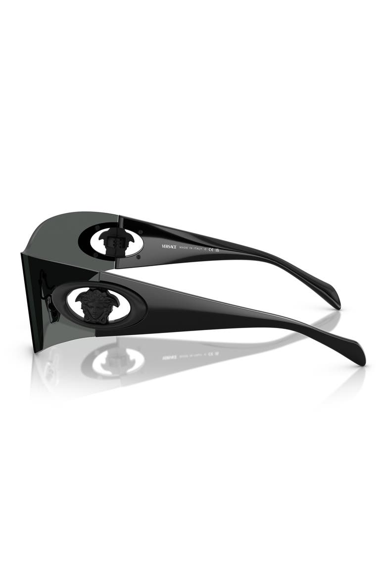 Eclipse 142mm Rimless Wrap Shield Sunglasses, Alternate, color, DARK GREY