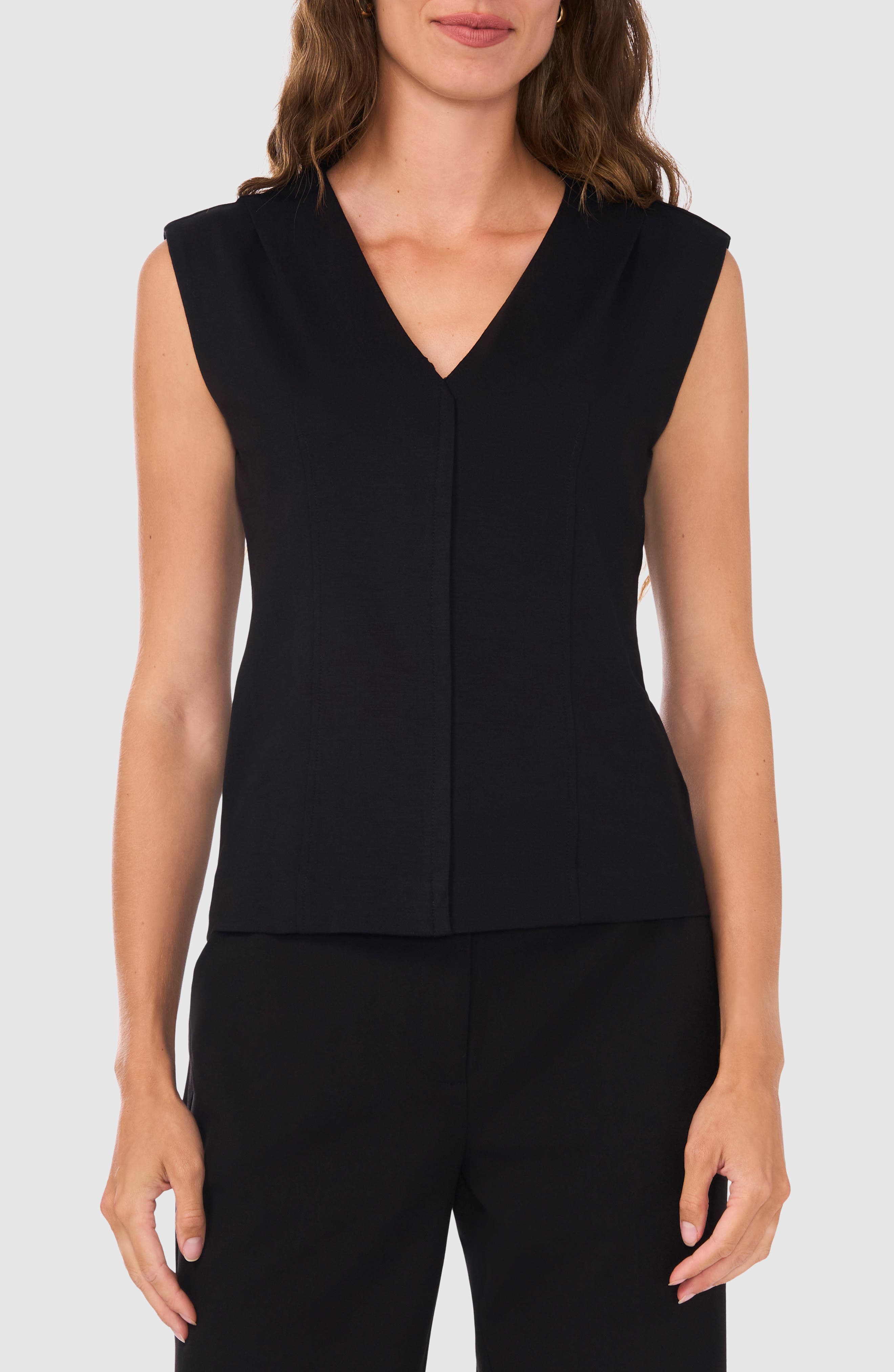 Halogen® V-Neck Ponte Knit Top