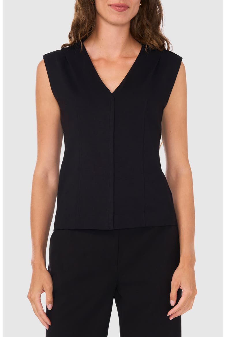 V-Neck Ponte Knit Top, Main, color, RICH BLACK 060