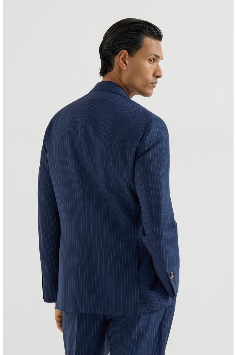 Chalk stripe deconstructed blazer, Alternate, color, Blue