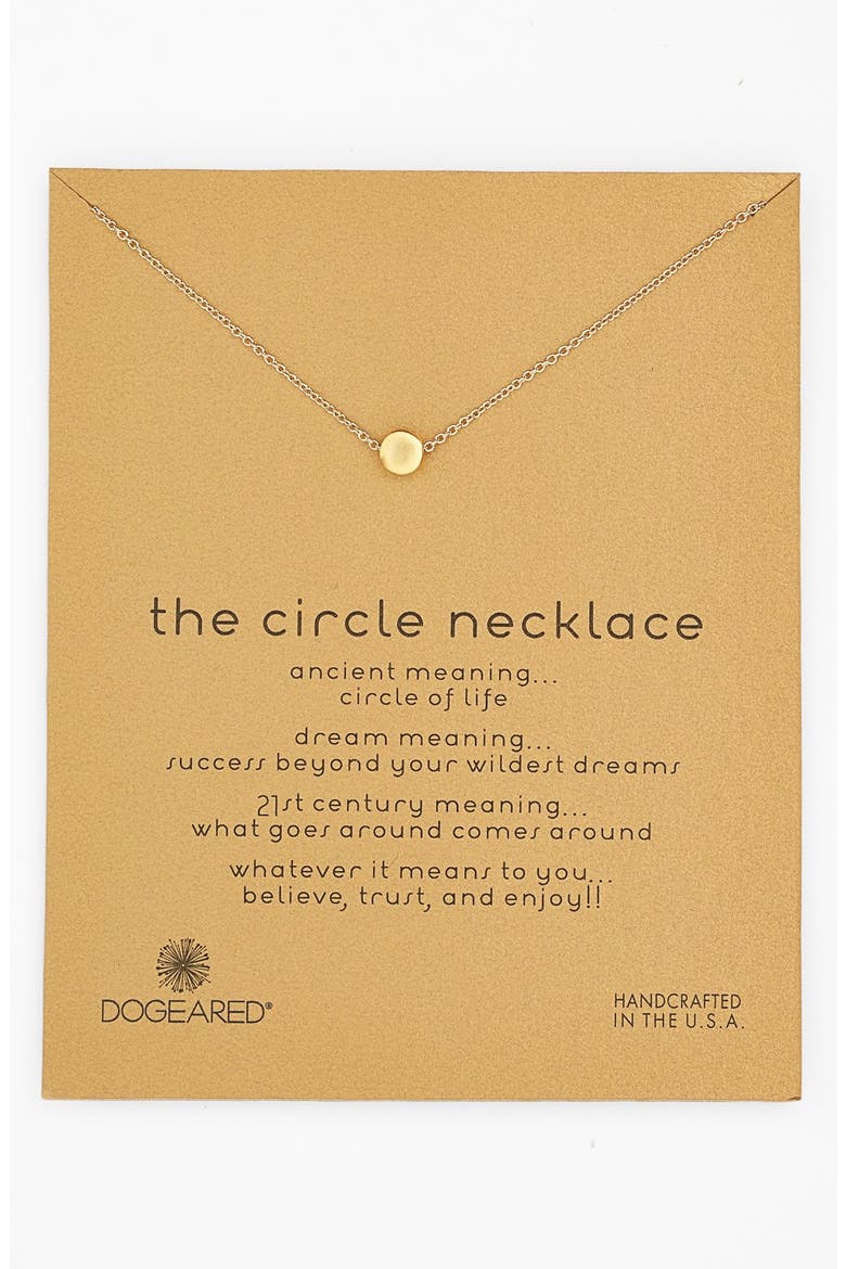 'Reminder - The Circle' Pendant Necklace, Main, color, CIRCLE- GOLD DIPPED