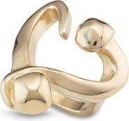 UNODE50 18K Gold-Plated Open Ring with a Nailed Heart Design