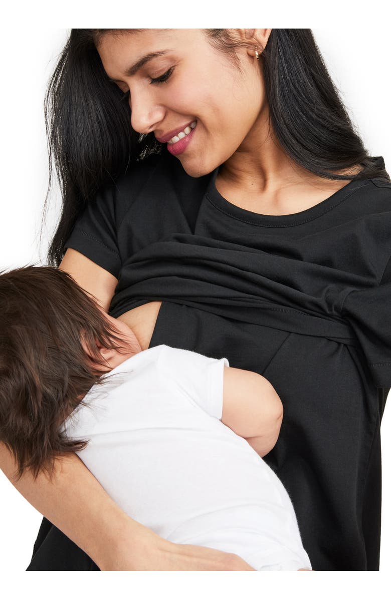 HATCH Collection The Luxe Nursing Tee, Alternate, color, Black