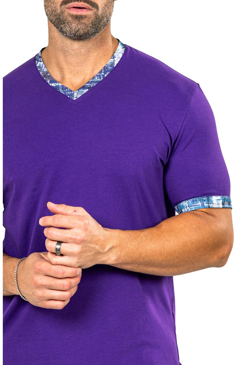 Edison Marthyr0006 Purple Cotton V-Neck T-Shirt, Alternate, color, PURPLE