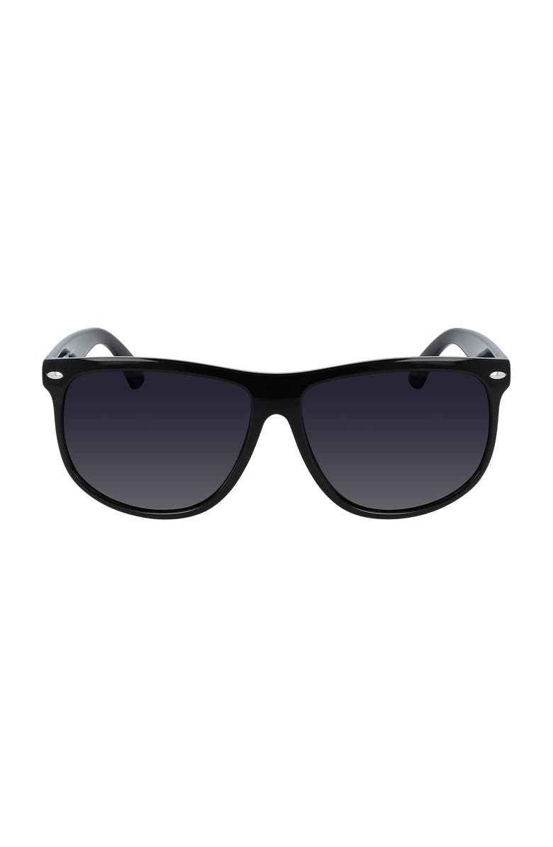 Cole Haan 60mm Polarized Gradient Straight Top Sunglasses, Main, color, Black