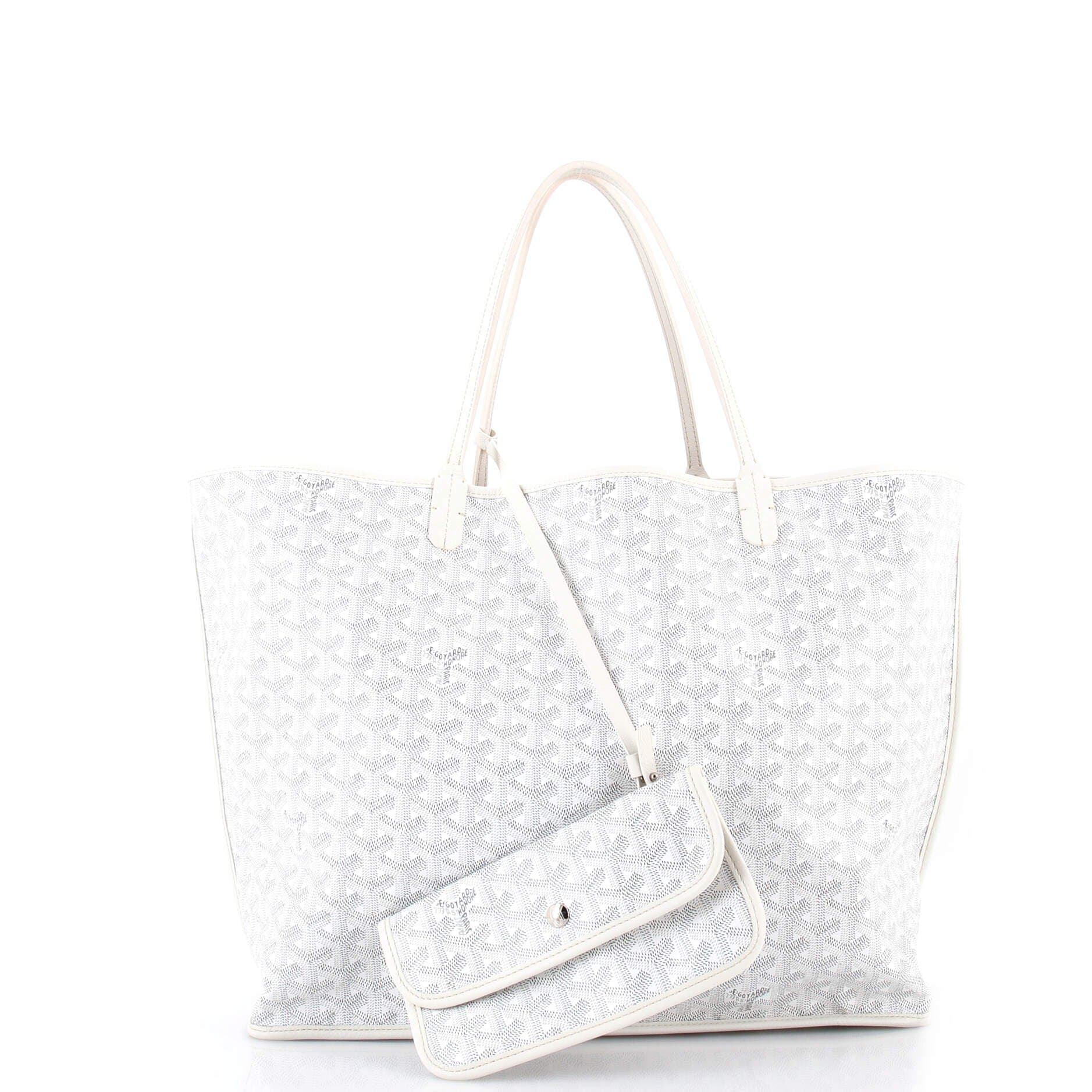 Pre-Owned Goyard Anjou Reversible Tote Coated Canvas and Toile Canvas PM, Alternate, color, White