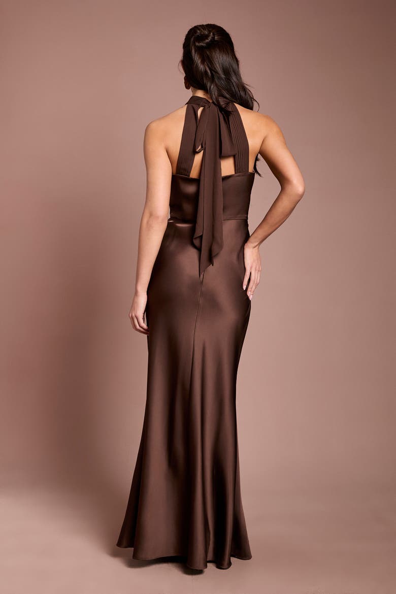 Halter Neck Maxi Dress, Alternate, color, Espresso