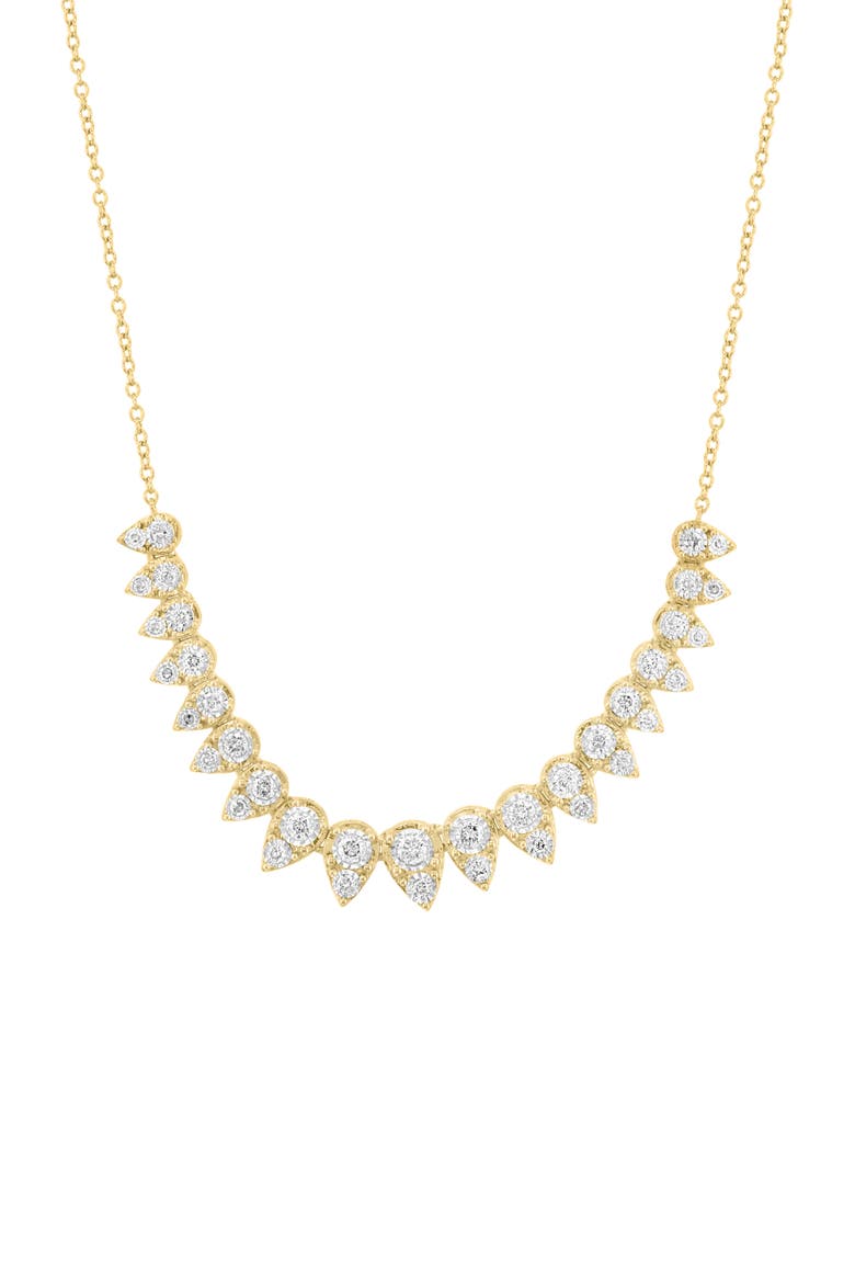 14K Gold Plated Sterling Silver Lab Grown Diamond Frontal Necklace, Alternate, color, GOLD