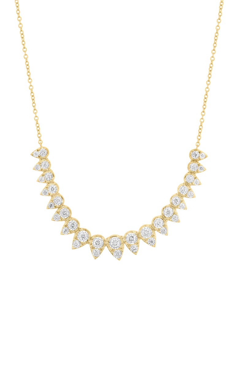 EFFY 14K Gold Plated Sterling Silver Lab Grown Diamond Frontal Necklace, Alternate, color, Gold