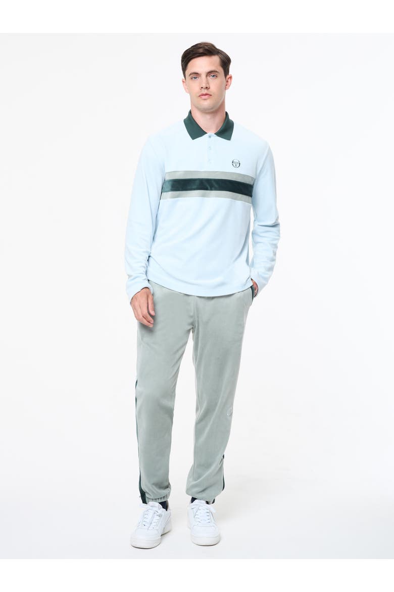 Banda Velour Polo, Alternate, color, BABY BLUE