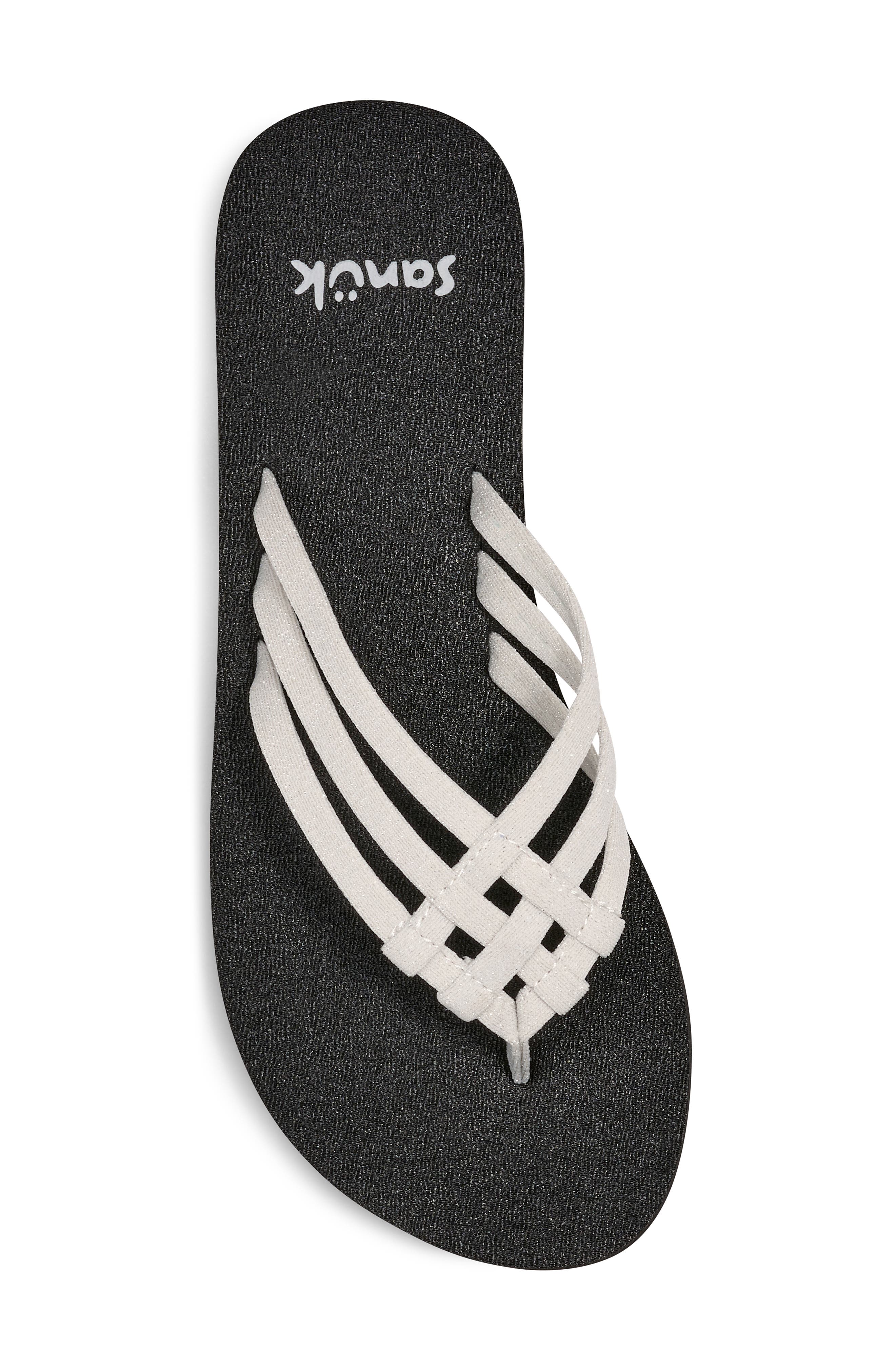 Sanuk Yoga Sandy II Flip Flop, Alternate, color, Silver