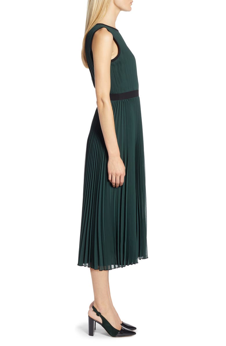 Halogen<sup>®</sup> x Atlantic-Pacific Colorblock Pleated Midi Dress, Alternate, color, 