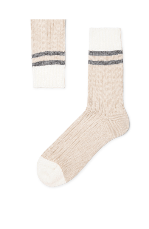 Brunello Cucinelli Socks With Stripes In Rope