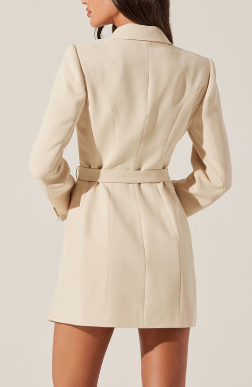 Astr The Label Kesari Long Sleeve Mini Wrap Dress In Butter