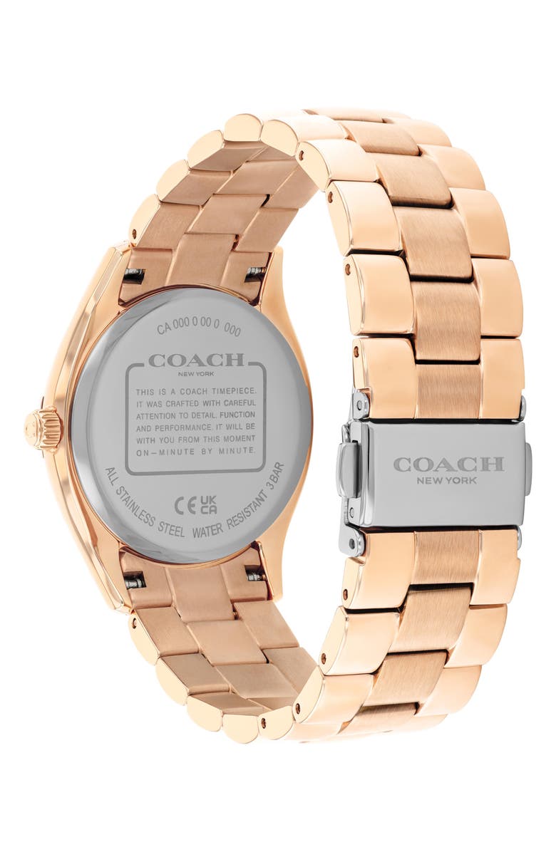 COACH Brooks Rose Gold Tone Bracelet Watch, 34mm, Alternate, color, Rose Gold