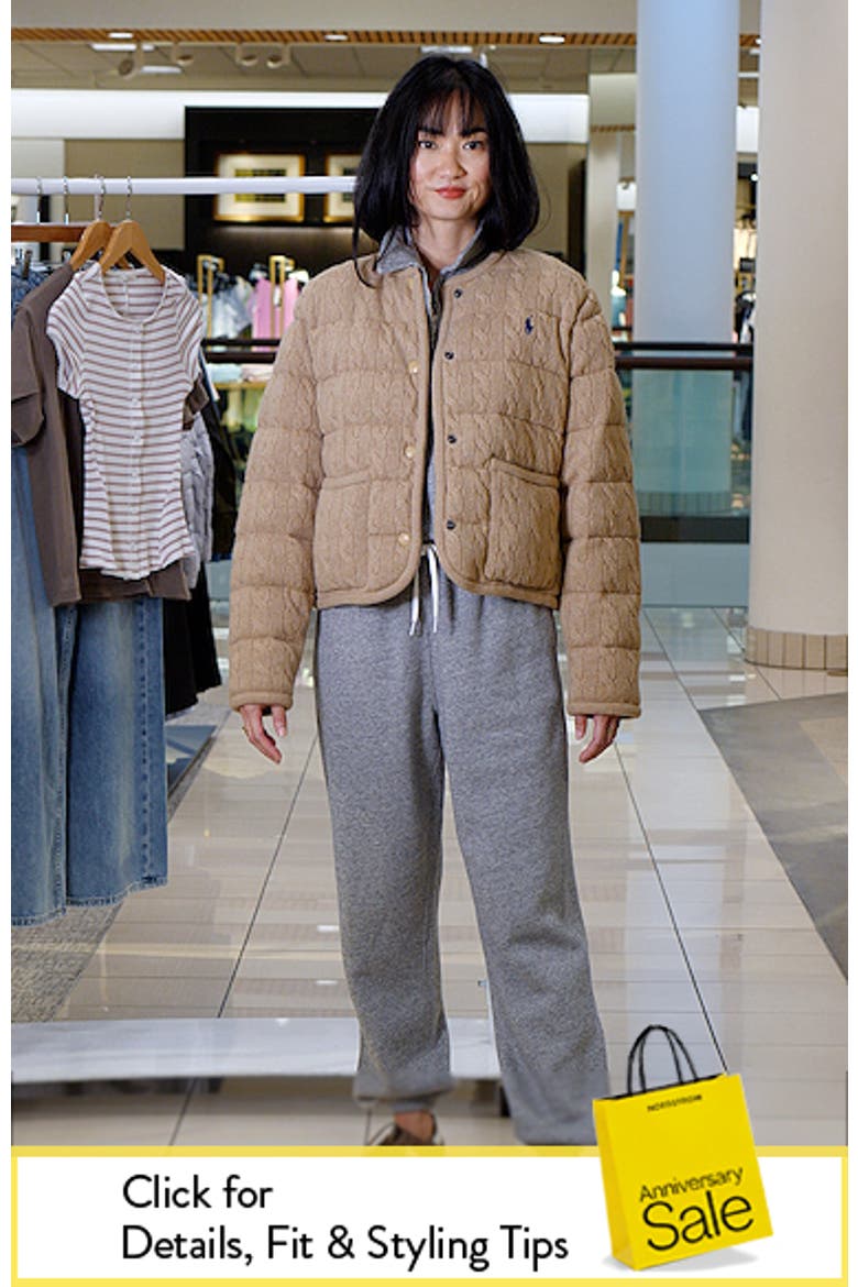 Padded Cable Stitch Wool & Cashmere Puffer Jacket video