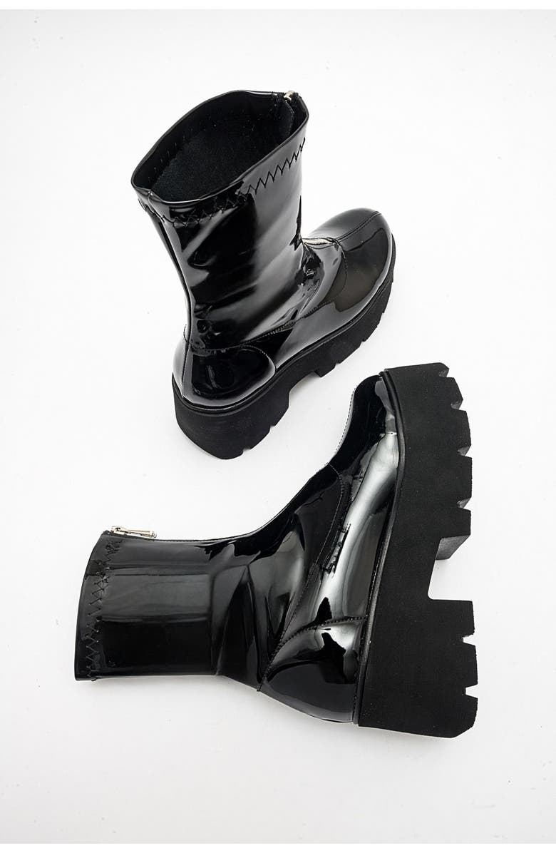 Prologue Shoes Ovil Platform Zip Boot, Alternate, color, Black Patent