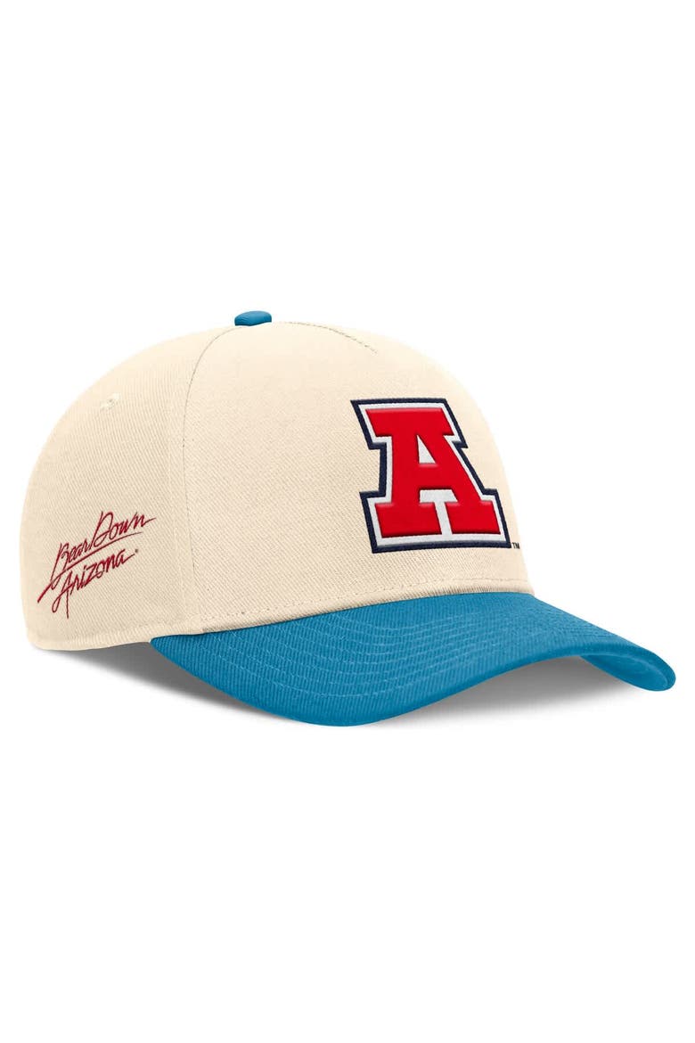 Men's Nike Natural/Turquoise Arizona Wildcats Academic Rise Dri-FIT Adjustable Hat, Main, color, Natural