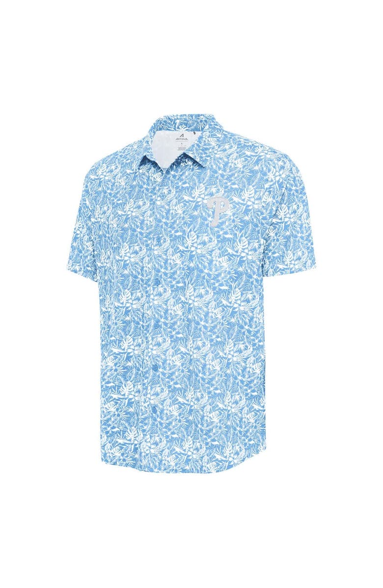 ANTIGUA Men's Antigua Powder Blue Philadelphia Phillies Resort Button-Up Shirt, Alternate, color, Powder Blue