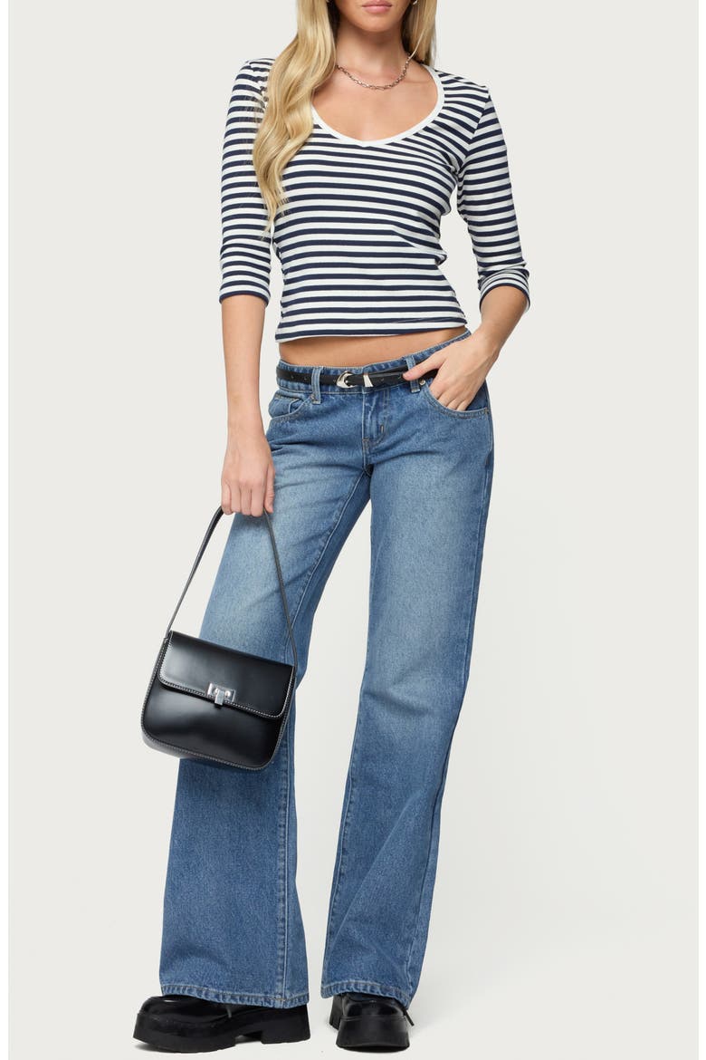 Poppie Stripe T-Shirt, Alternate, color, NAVY-AND-WHITE