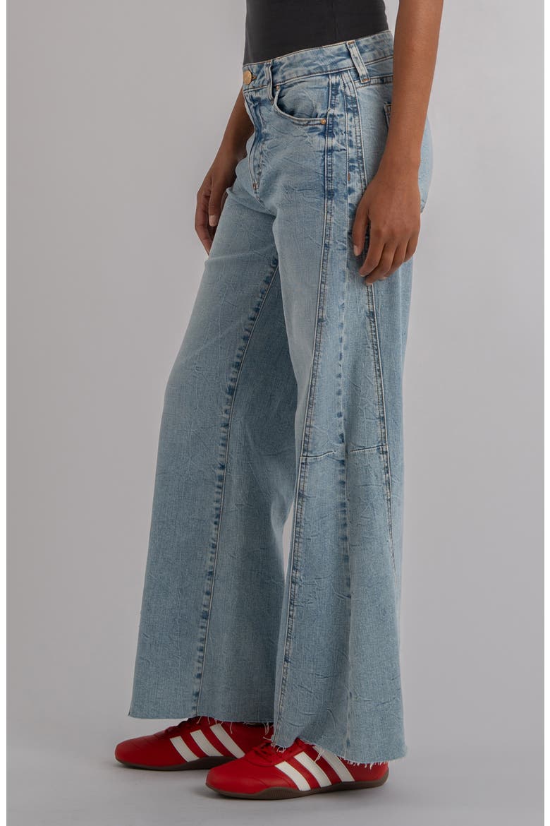Meg High Waist Raw Hem Wide Leg Jeans, Alternate, color, IMAGINATION