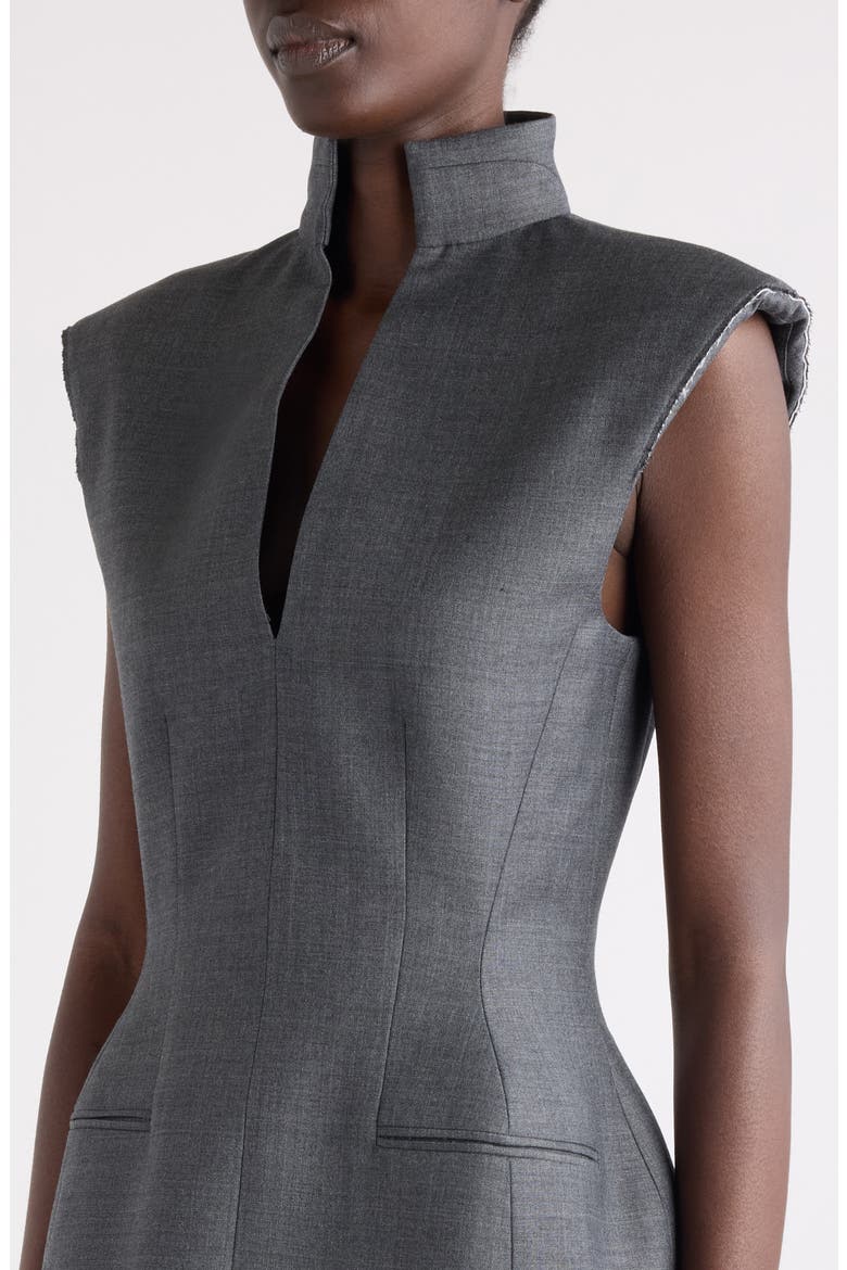Raw Edge Wool Sheath Dress, Alternate, color, GREY MIX