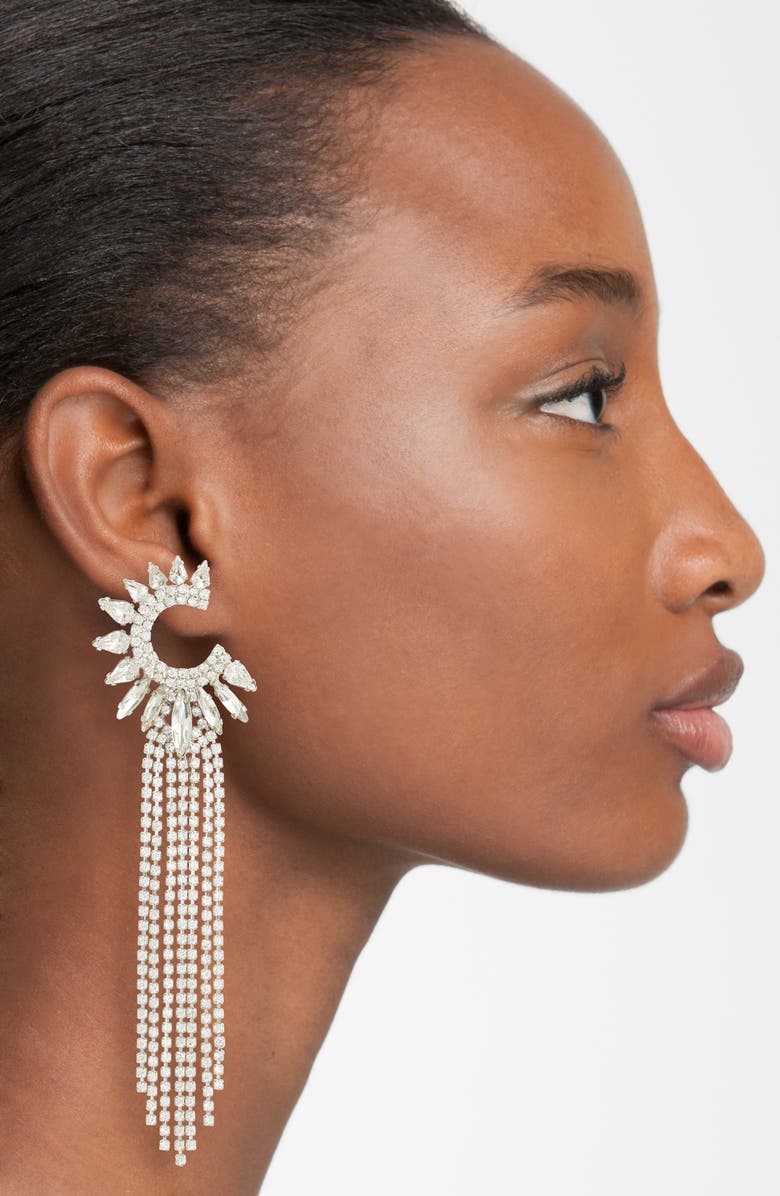 CRISTABELLE Crescent Fringe Statement Earrings, Alternate, color, 