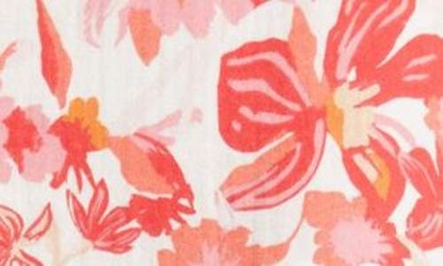 Caslonr Caslon(r) Floral Flutter Sleeve Tiered Cotton Dress