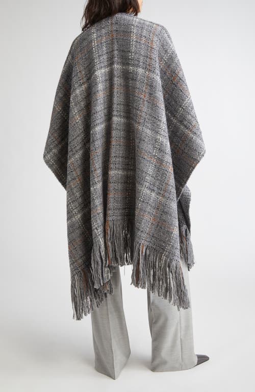 Johnstons Of Elgin Plaid Wool Cape In Gray