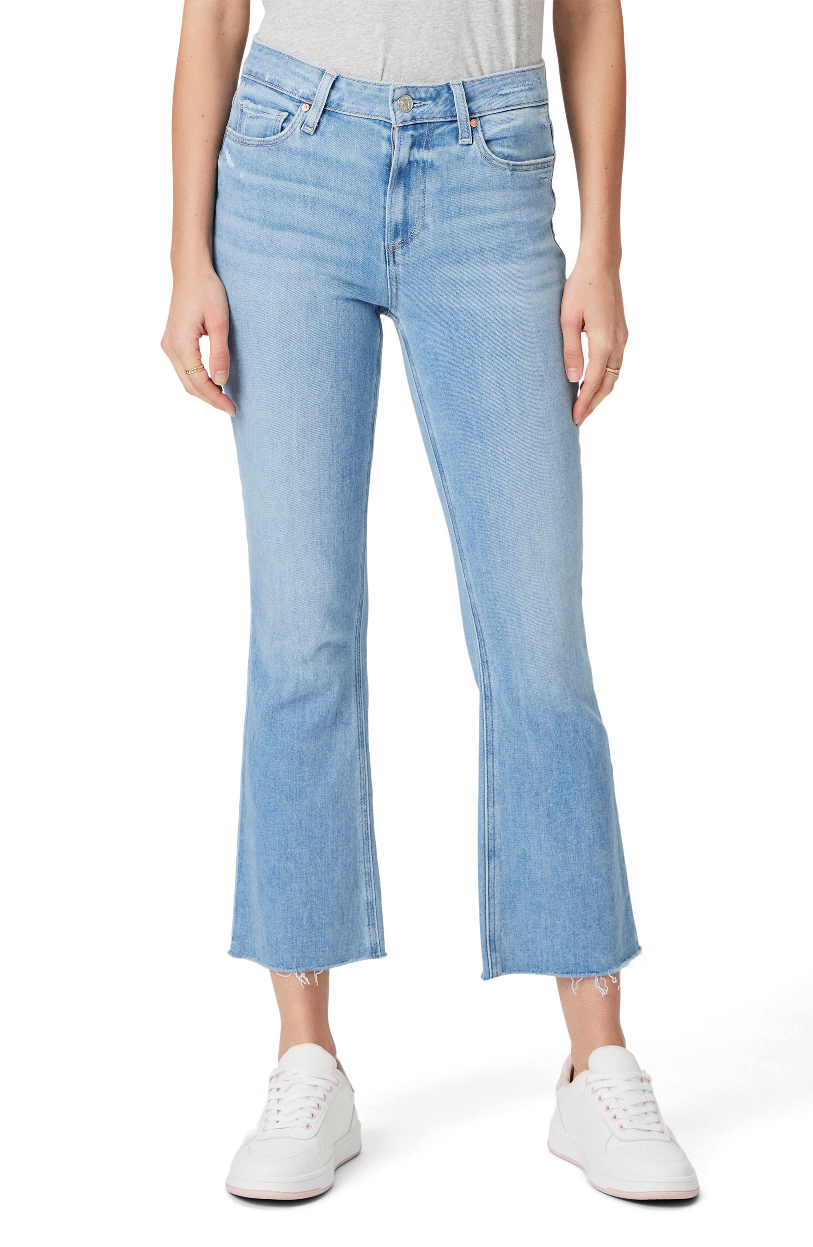 PAIGE Colette Raw Hem Crop Flare Jeans