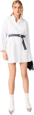 maje Shirt dress with contrast belt