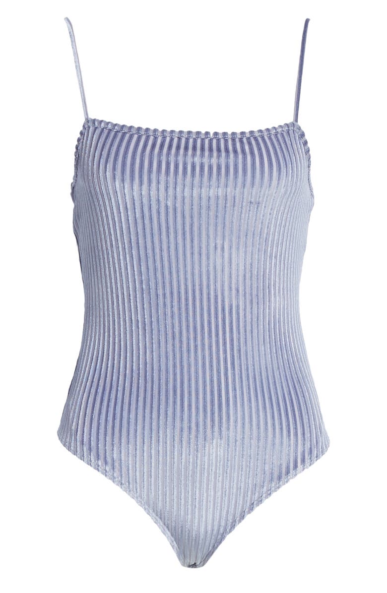 La La Land Creative Co Burnout Velvet Bodysuit, Alternate, color, 