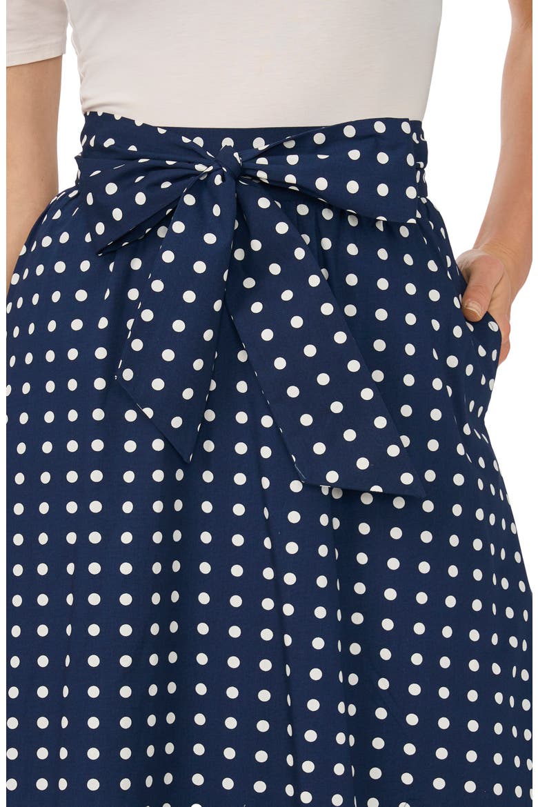 Tie Waist A-Line Midi Skirt, Alternate, color, CLASSIC NAVY