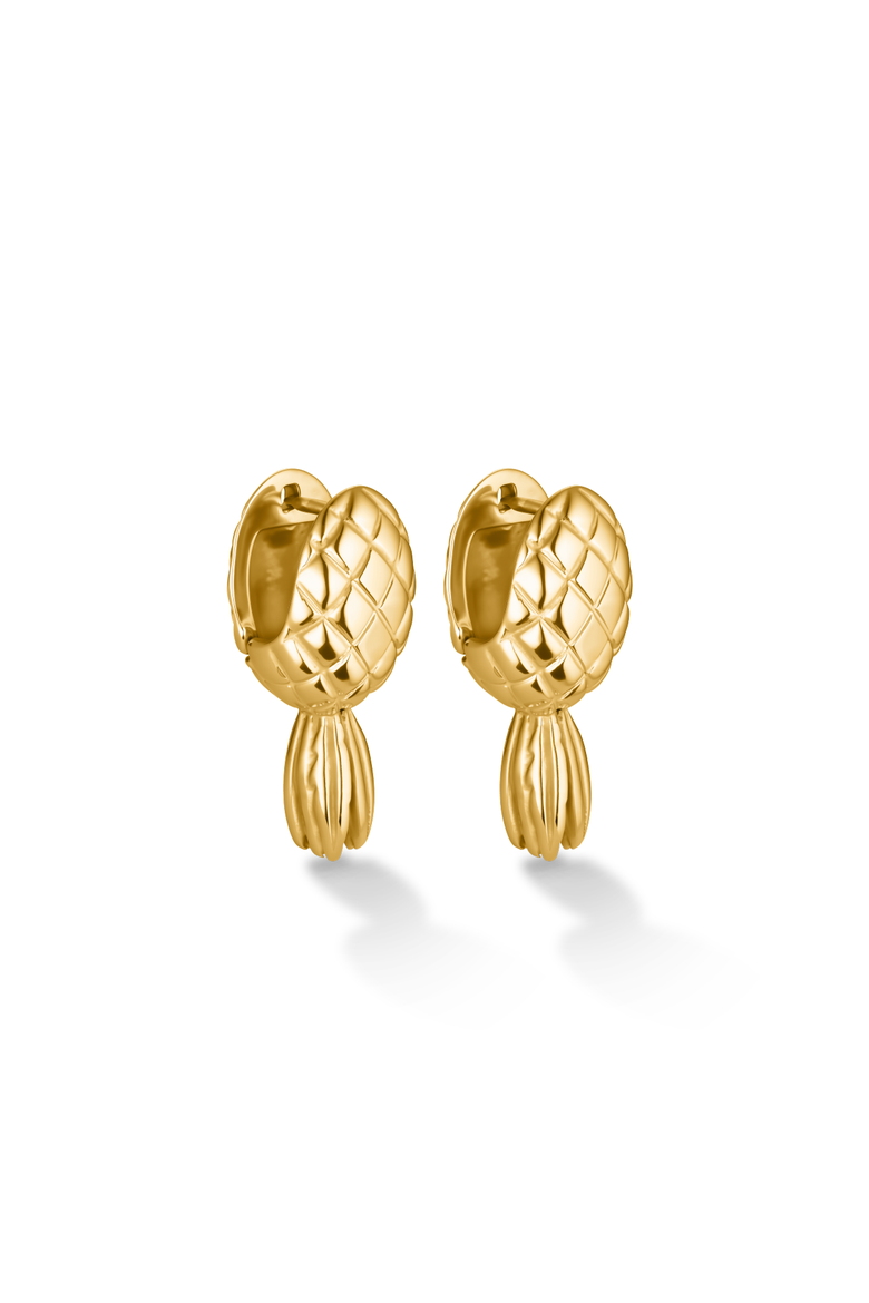 Pineapple Earrings, Main, color, Gold