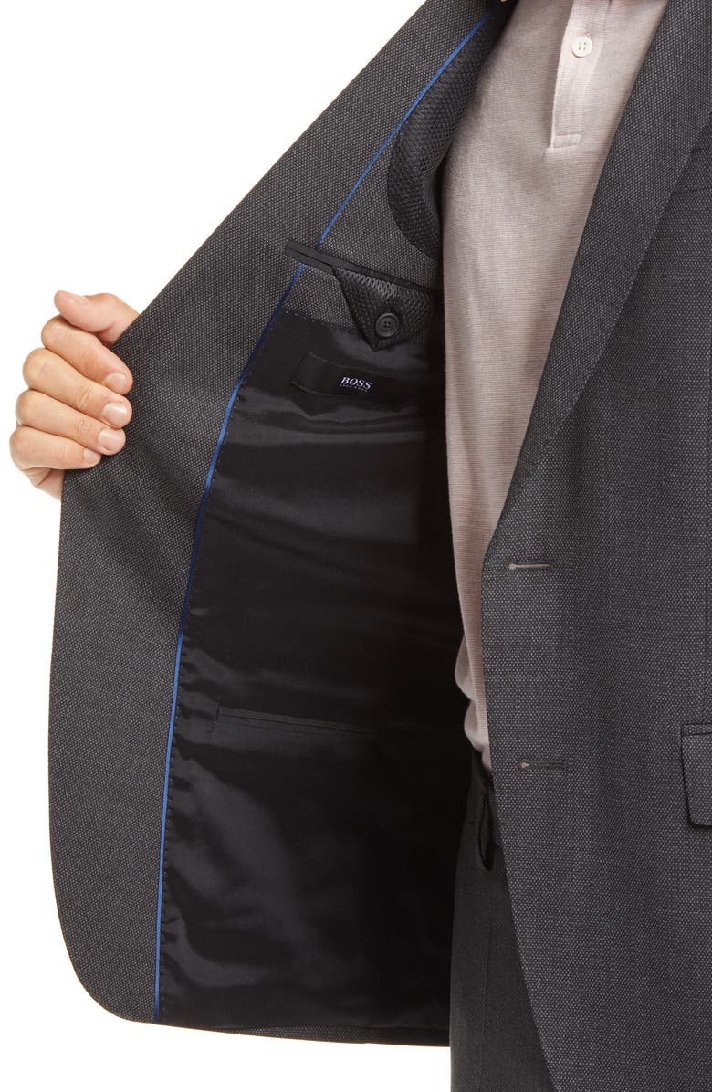 BOSS Herrel Grace Trim Fit Grey Stretch Suit, Alternate, color,