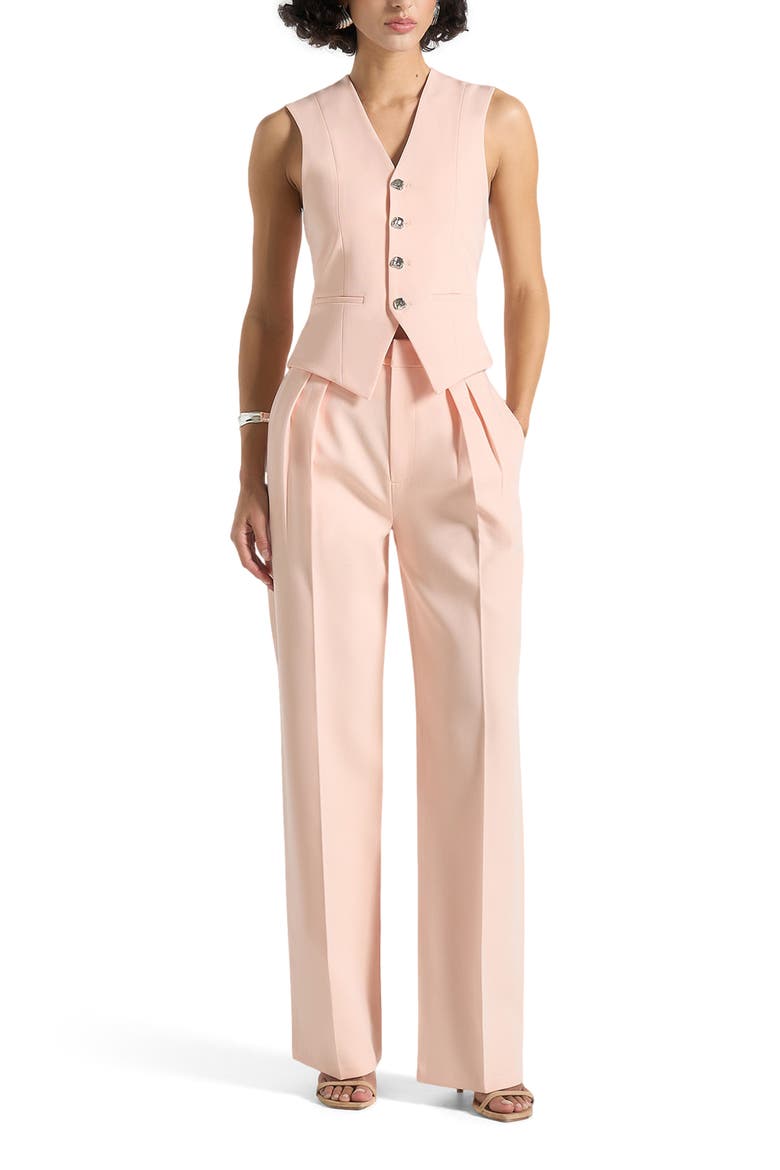 Julie Tailored Twin Pleat Trousers, Alternate, color, Peach