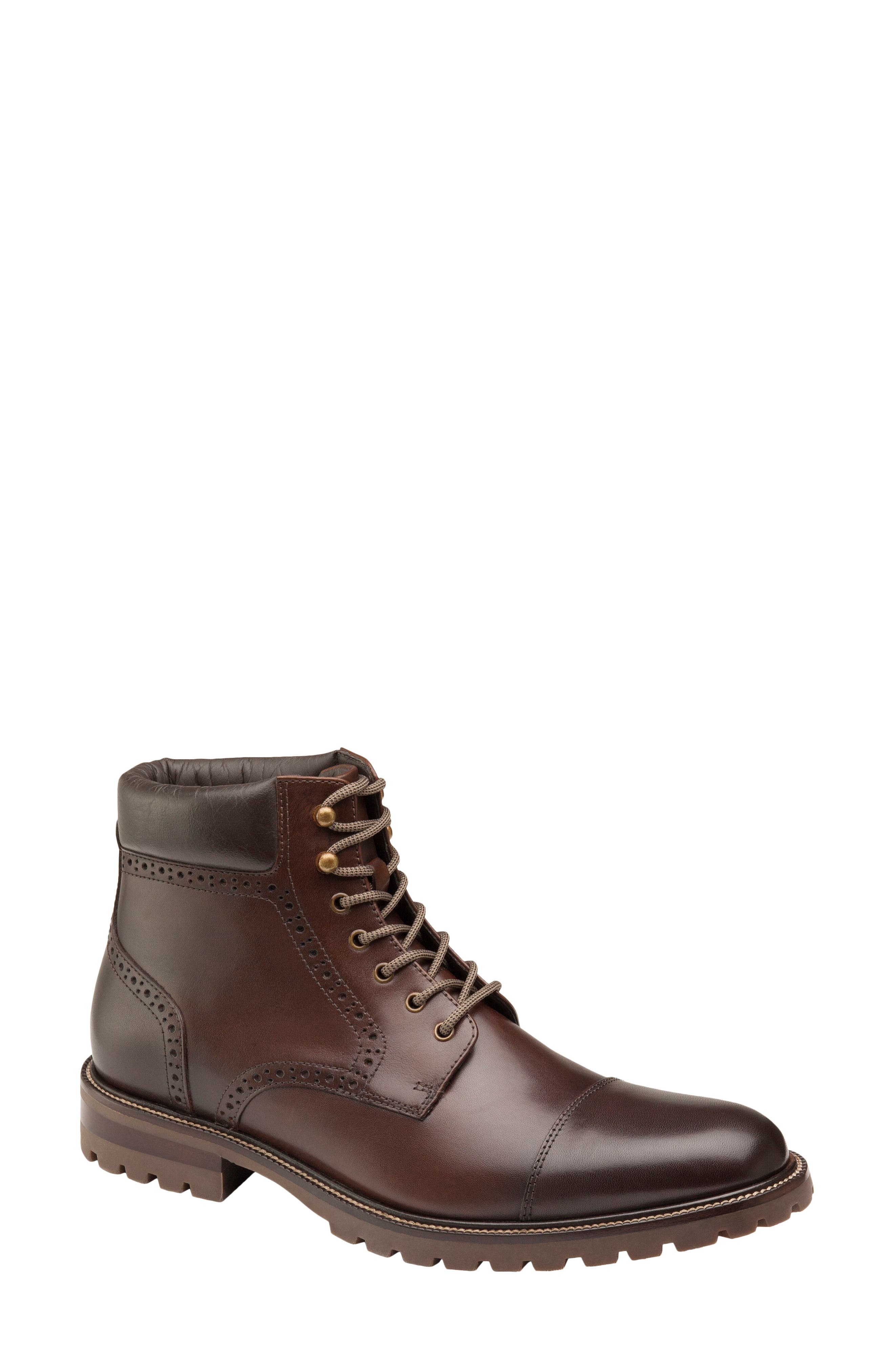Hobson Cap Toe Boot, Main, color, MAHOGANY