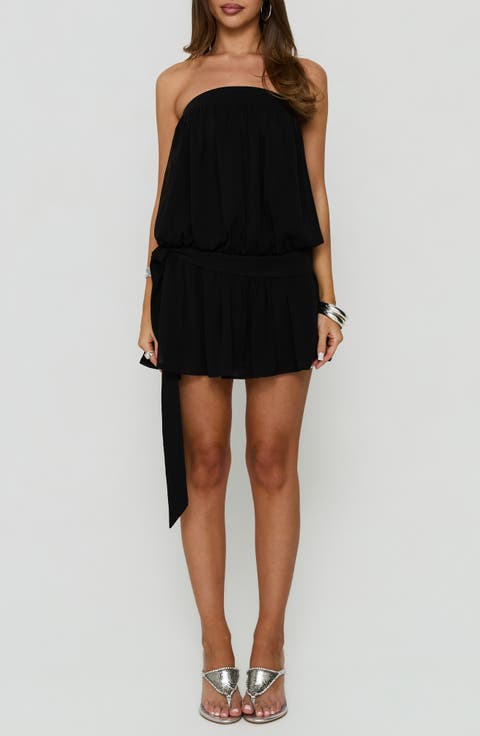 We Belong Together Strapless Blouson Minidress
