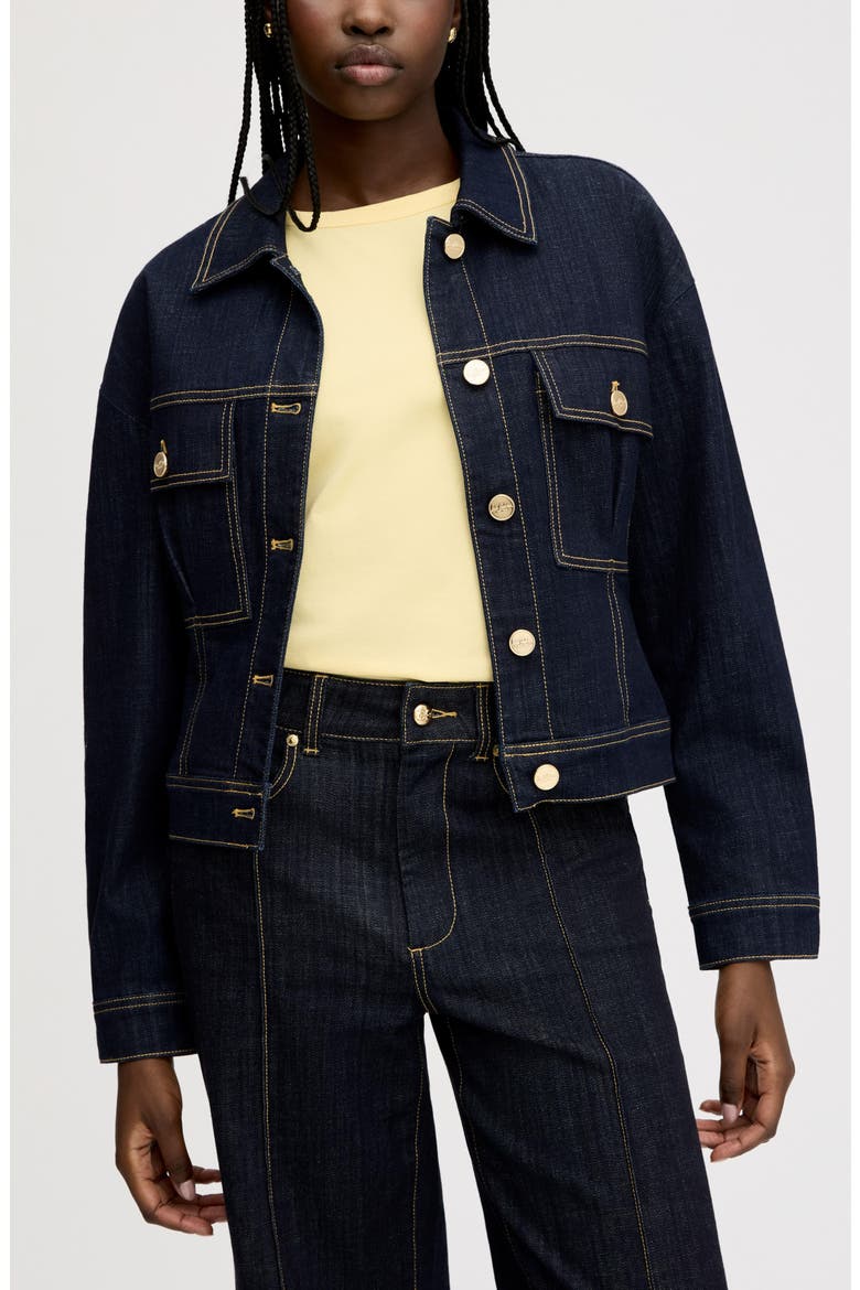 Cinch Waist Denim Jacket, Alternate, color, SEATTLE WASH