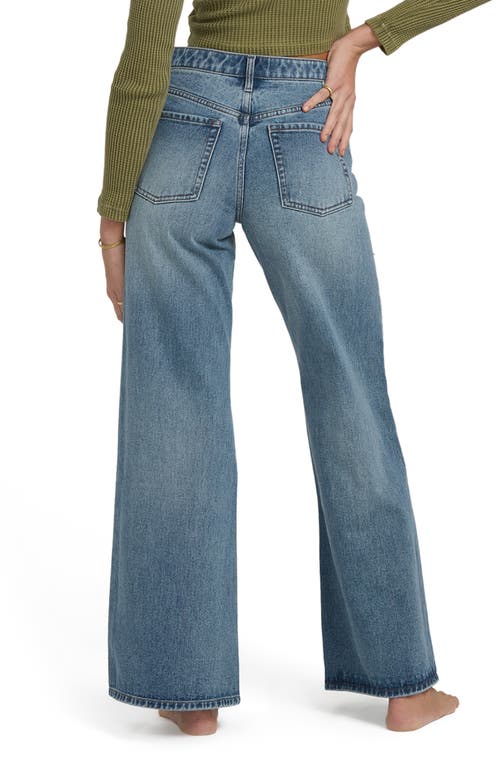 Billabong Free Fall High Waist Flare Leg Jeans In Blue